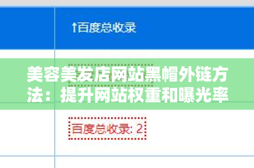 美容美发店网站黑帽外链方法：提升网站权重和曝光率的秘密技巧
