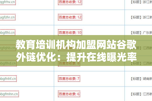 教育培训机构加盟网站谷歌外链优化：提升在线曝光率的有效策略