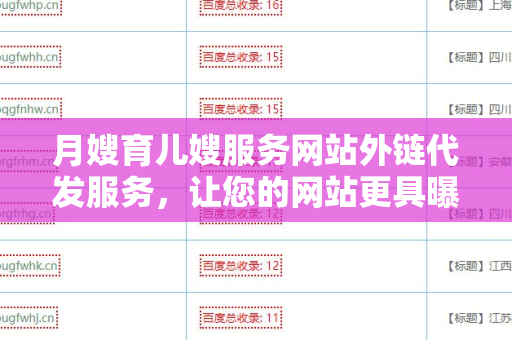 月嫂育儿嫂服务网站外链代发服务，让您的网站更具曝光率