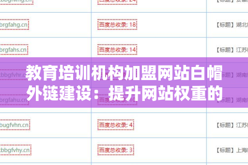 教育培训机构加盟网站白帽外链建设：提升网站权重的关键策略
