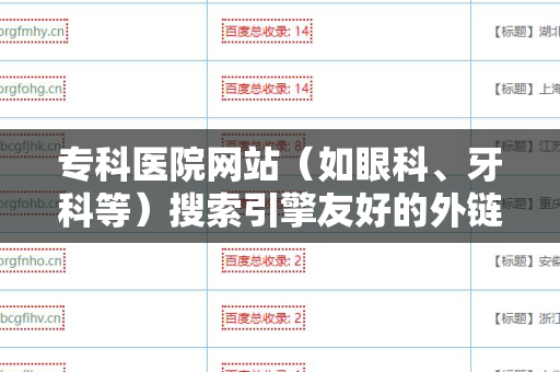 专科医院网站（如眼科、牙科等）搜索引擎友好的外链：提升网站排名的关键
