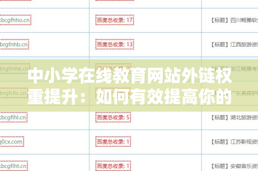 中小学在线教育网站外链权重提升：如何有效提高你的网站影响力