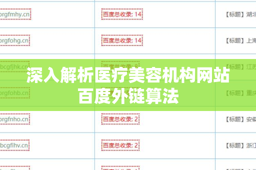 深入解析医疗美容机构网站百度外链算法