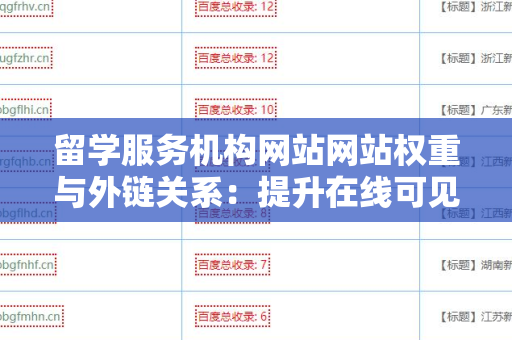 留学服务机构网站网站权重与外链关系：提升在线可见性的关键