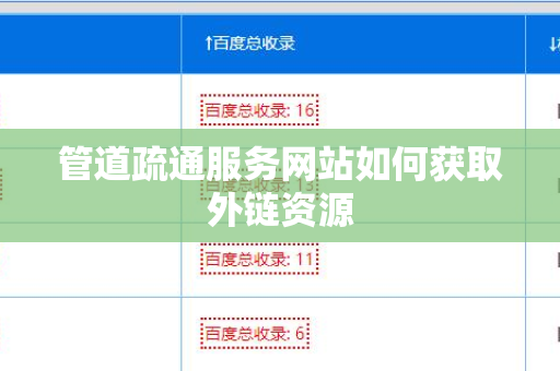 管道疏通服务网站如何获取外链资源