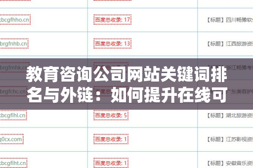 教育咨询公司网站关键词排名与外链：如何提升在线可见性