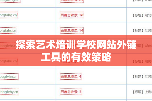 探索艺术培训学校网站外链工具的有效策略