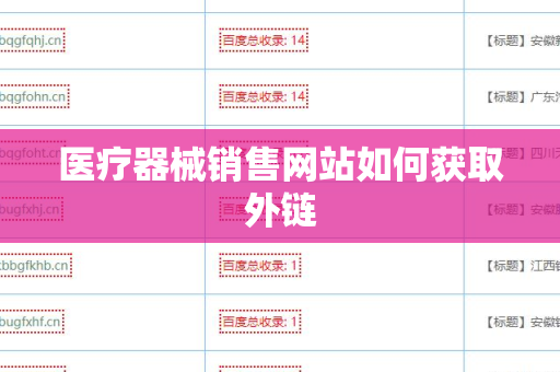 医疗器械销售网站如何获取外链