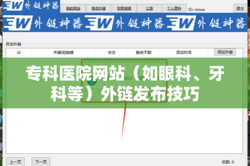 专科医院网站（如眼科、牙科等）外链发布技巧
