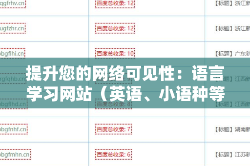 提升您的网络可见性：语言学习网站（英语、小语种等）外链代发服务