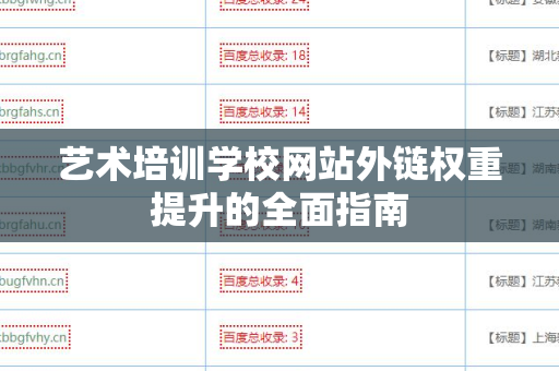 艺术培训学校网站外链权重提升的全面指南