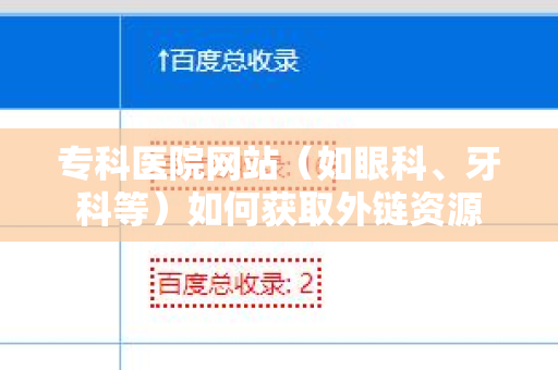 专科医院网站（如眼科、牙科等）如何获取外链资源