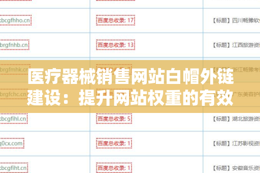 医疗器械销售网站白帽外链建设：提升网站权重的有效策略