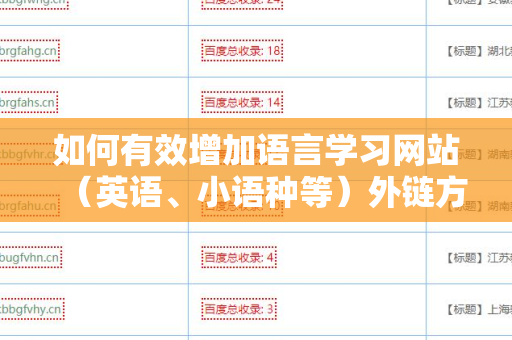 如何有效增加语言学习网站（英语、小语种等）外链方法