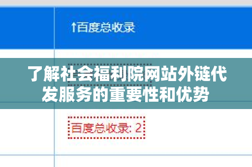 了解社会福利院网站外链代发服务的重要性和优势