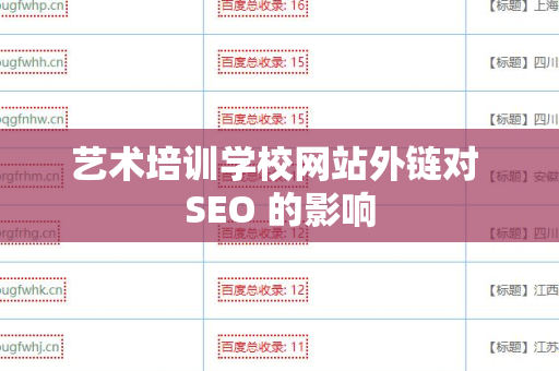 艺术培训学校网站外链对 SEO 的影响