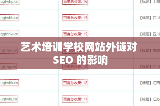 艺术培训学校网站外链对 SEO 的影响