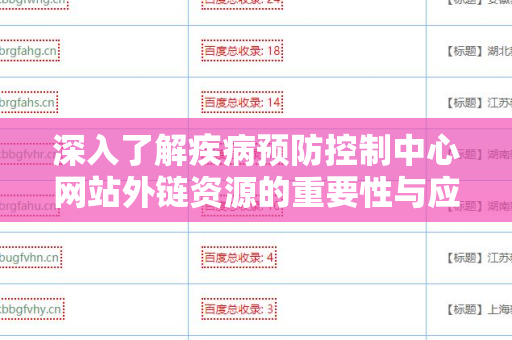 深入了解疾病预防控制中心网站外链资源的重要性与应用