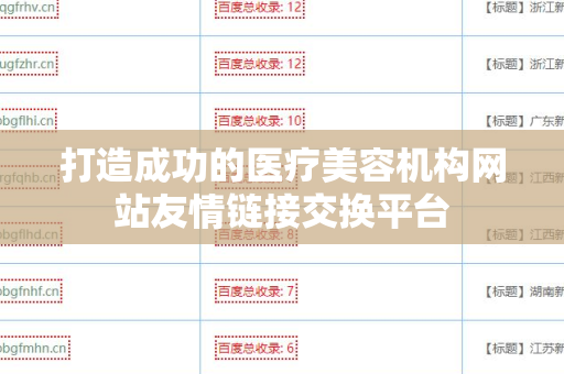 打造成功的医疗美容机构网站友情链接交换平台