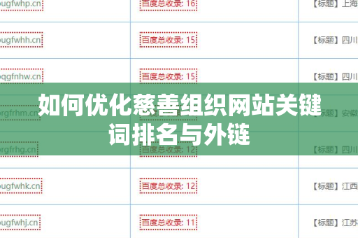 如何优化慈善组织网站关键词排名与外链
