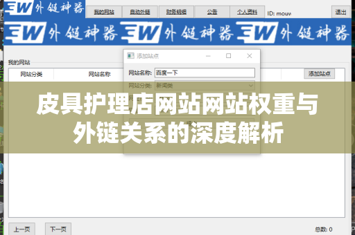 皮具护理店网站网站权重与外链关系的深度解析