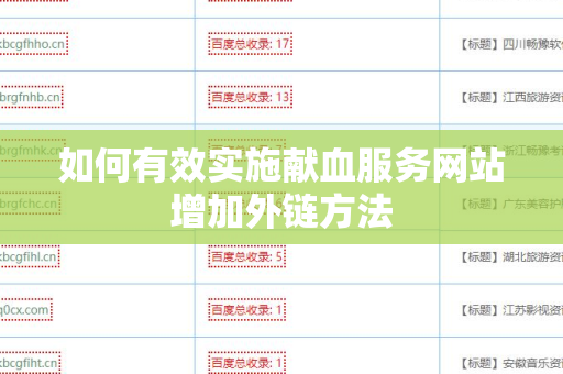 如何有效实施献血服务网站增加外链方法