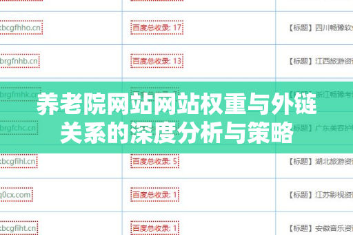 养老院网站网站权重与外链关系的深度分析与策略