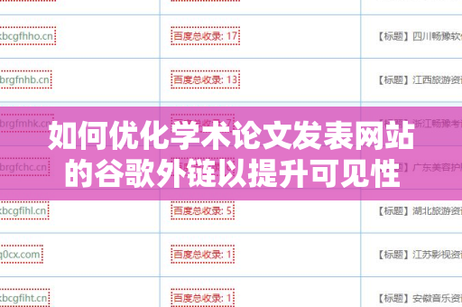 如何优化学术论文发表网站的谷歌外链以提升可见性