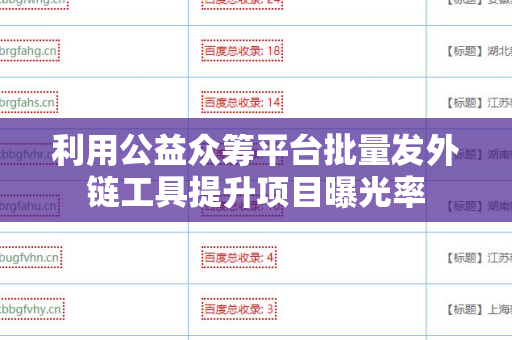 利用公益众筹平台批量发外链工具提升项目曝光率