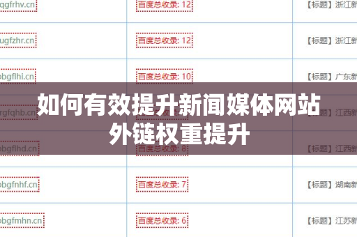 如何有效提升新闻媒体网站外链权重提升