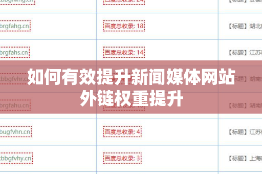 如何有效提升新闻媒体网站外链权重提升