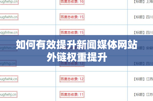 如何有效提升新闻媒体网站外链权重提升