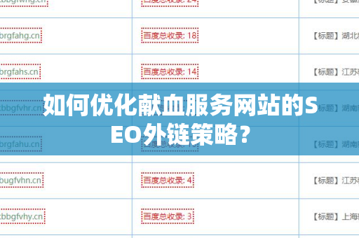 如何优化献血服务网站的SEO外链策略？