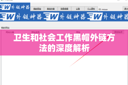 卫生和社会工作黑帽外链方法的深度解析