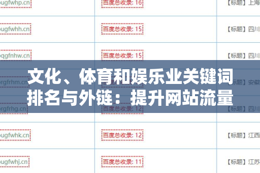 文化、体育和娱乐业关键词排名与外链：提升网站流量的重要策略