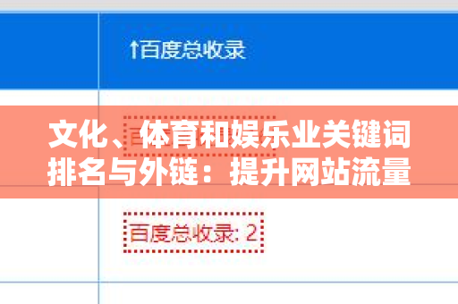 文化、体育和娱乐业关键词排名与外链：提升网站流量的重要策略