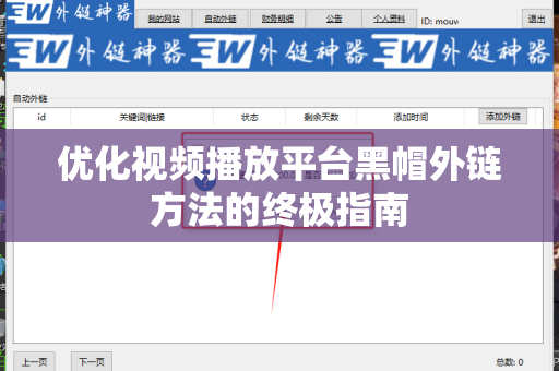 优化视频播放平台黑帽外链方法的终极指南