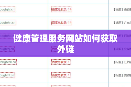 健康管理服务网站如何获取外链