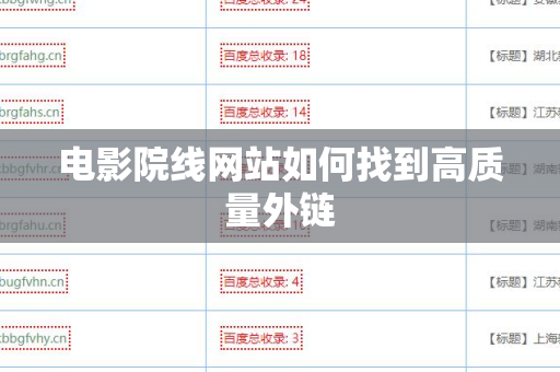 电影院线网站如何找到高质量外链