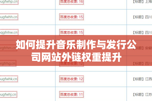 如何提升音乐制作与发行公司网站外链权重提升