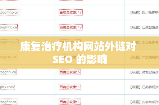 康复治疗机构网站外链对 SEO 的影响