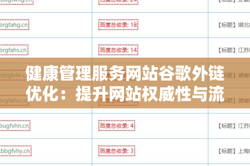 健康管理服务网站谷歌外链优化：提升网站权威性与流量的有效策略