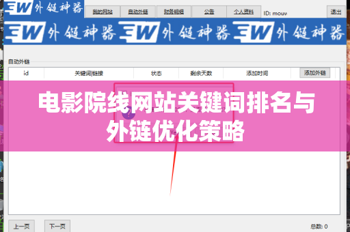 电影院线网站关键词排名与外链优化策略
