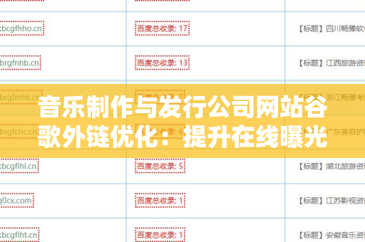音乐制作与发行公司网站谷歌外链优化：提升在线曝光的重要策略