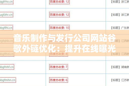 音乐制作与发行公司网站谷歌外链优化：提升在线曝光的重要策略