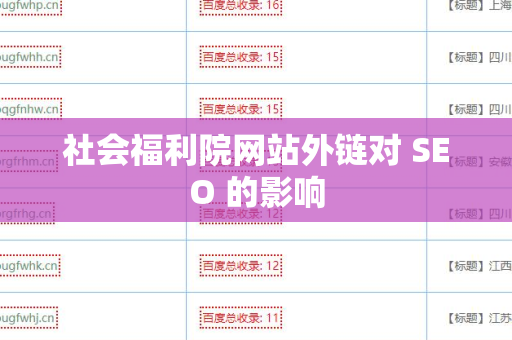 社会福利院网站外链对 SEO 的影响