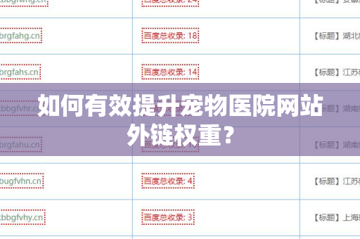 如何有效提升宠物医院网站外链权重？
