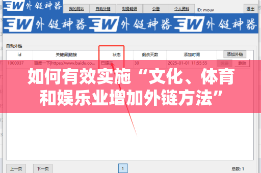 如何有效实施“文化、体育和娱乐业增加外链方法”