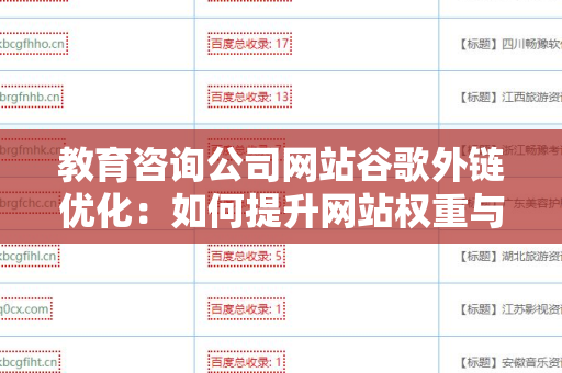 教育咨询公司网站谷歌外链优化：如何提升网站权重与可见性