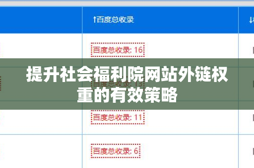 提升社会福利院网站外链权重的有效策略